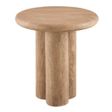 Godello 20 Inch Round Indoor and Outdoor Patio Side Table in Oak