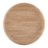 Godello 20 Inch Round Indoor and Outdoor Patio Side Table in Oak