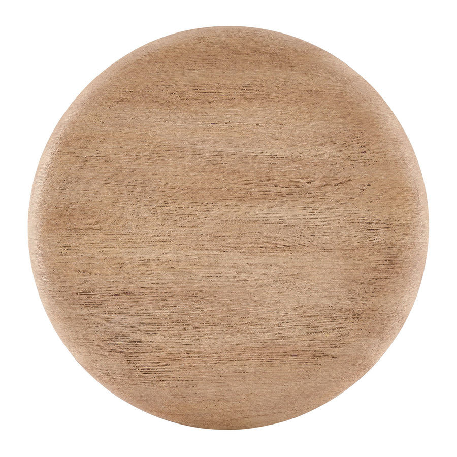 Godello 20 Inch Round Indoor and Outdoor Patio Side Table in Oak