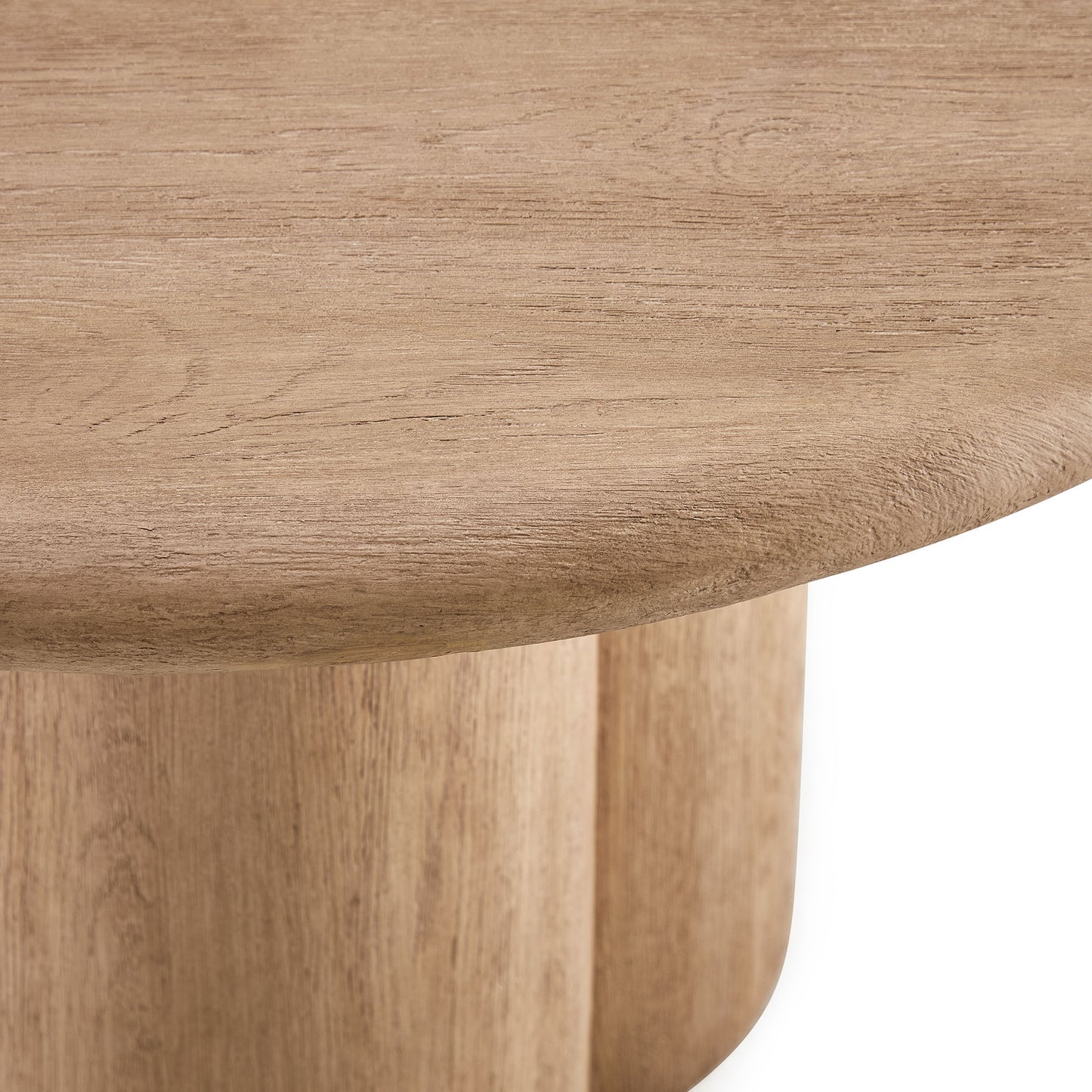 Godello 20 Inch Round Indoor and Outdoor Patio Side Table in Oak