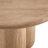 Godello 20 Inch Round Indoor and Outdoor Patio Side Table in Oak