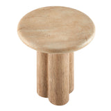 Godello 20 Inch Round Indoor and Outdoor Patio Side Table in Travertine