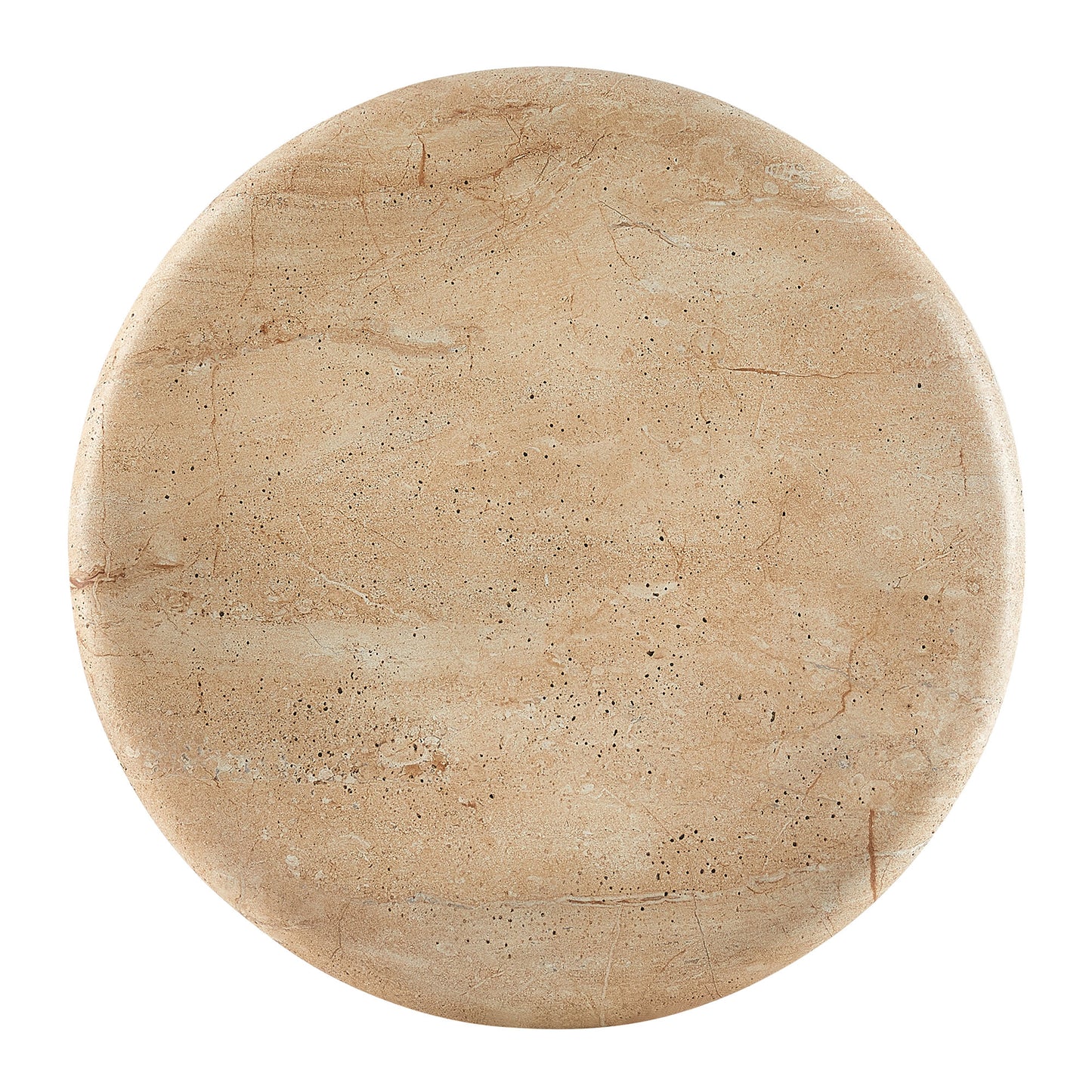 Godello 20 Inch Round Indoor and Outdoor Patio Side Table in Travertine