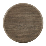 Godello 20 Inch Round Indoor and Outdoor Patio Side Table in Weathered Walnut