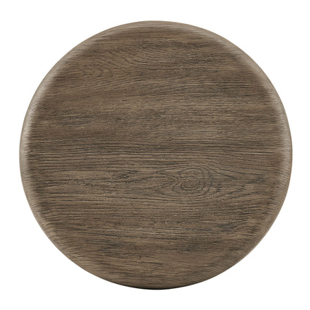 Tori 20 Inch Round Indoor and Outdoor Patio Side Table in Weathered Walnut