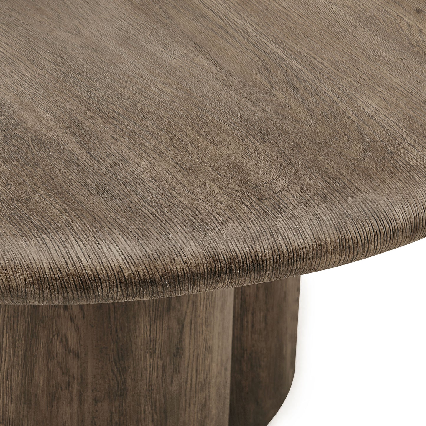 Godello 20 Inch Round Indoor and Outdoor Patio Side Table in Weathered Walnut