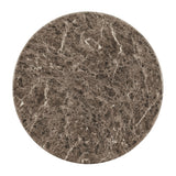 Chenille Indoor Outdoor Patio Round Coffee Table in Dark Emperador Marble