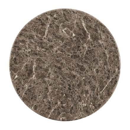 Pietra Indoor Outdoor Patio Round Coffee Table in Dark Emperador Marble