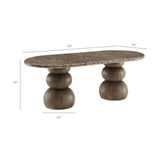 Chenille Indoor Outdoor Patio Oval Dining Table in Dark Emperador Marble