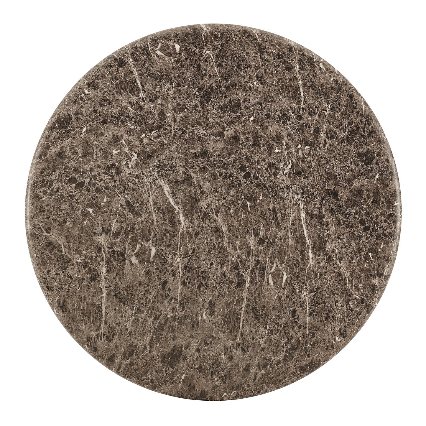Chenille Indoor Outdoor Patio Round Dining Table in Dark Emperador Marble