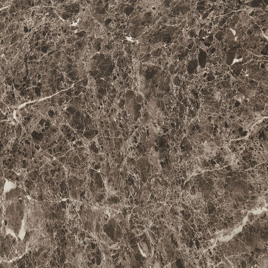 Chenille Indoor Outdoor Patio Round Dining Table in Dark Emperador Marble