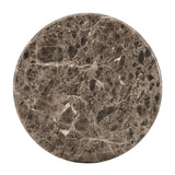 Chenille Indoor Outdoor Patio Round Side Table in Dark Emperador Marble