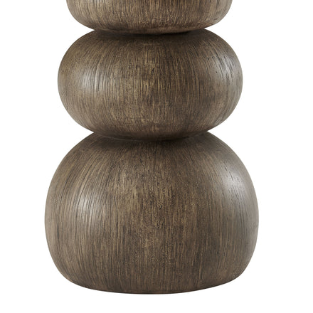 Pietra Indoor Outdoor Patio Round Side Table in Dark Emperador Marble