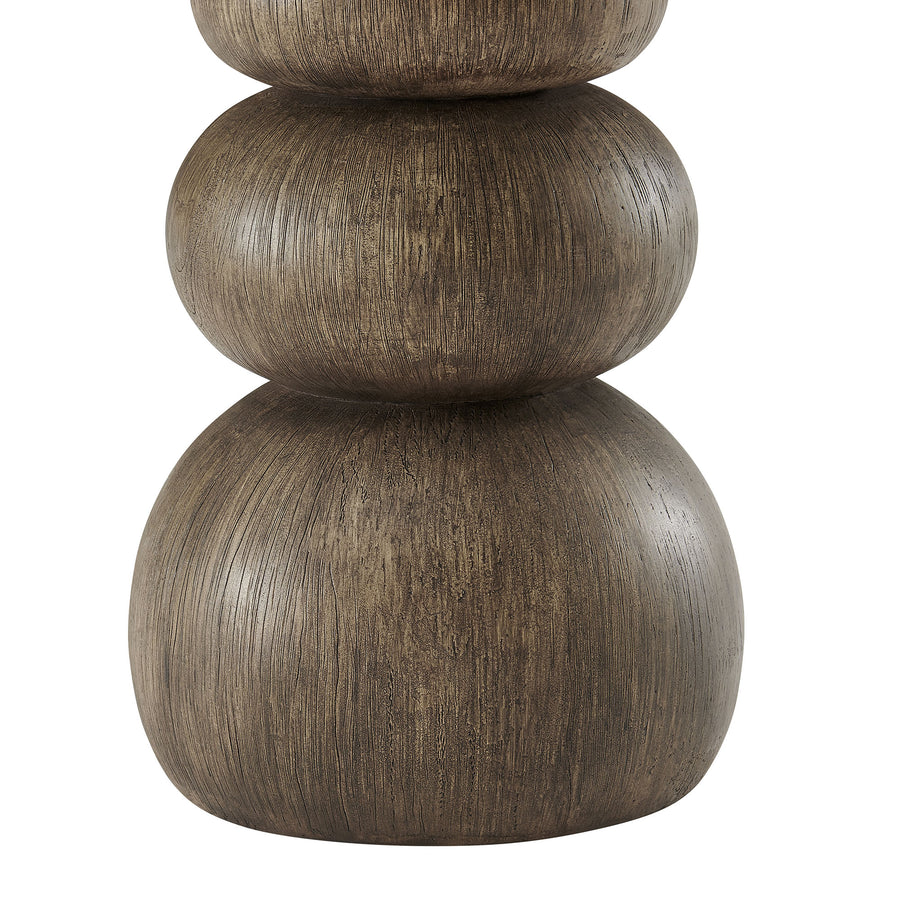 Chenille Indoor Outdoor Patio Round Side Table in Dark Emperador Marble