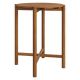 Lyric Round 35 Inch Outdoor Patio Teak Wood Round Bar Table in Natural