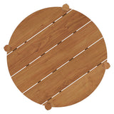 Lyric Round 35 Inch Outdoor Patio Teak Wood Round Bar Table in Natural