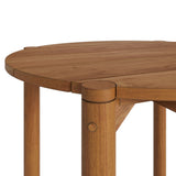 Lyric Round 35 Inch Outdoor Patio Teak Wood Round Bar Table in Natural