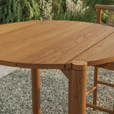 Lyric Round 35 Inch Outdoor Patio Teak Wood Round Bar Table in Natural