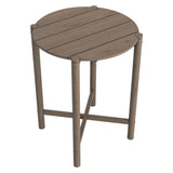 Lyric Round 35 Inch Outdoor Patio Teak Wood Round Bar Table in Weathered Gray Teak