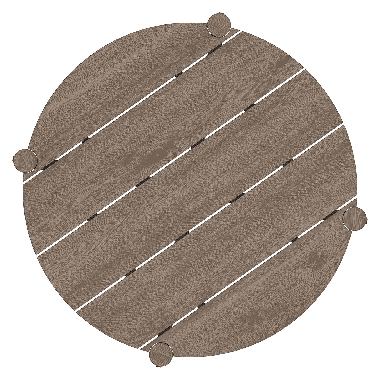 Lyric Round 35 Inch Outdoor Patio Teak Wood Round Bar Table in Weathered Gray Teak