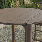 Lyric Round 35 Inch Outdoor Patio Teak Wood Round Bar Table in Weathered Gray Teak