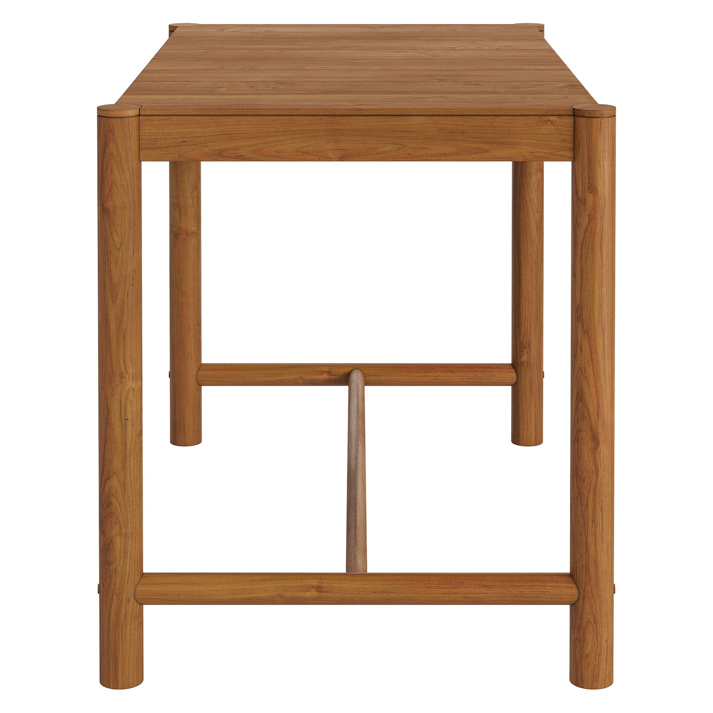 Lyric Rectangle 56-Inch Outdoor Patio Teak Wood Rectangular Bar Table in Natural