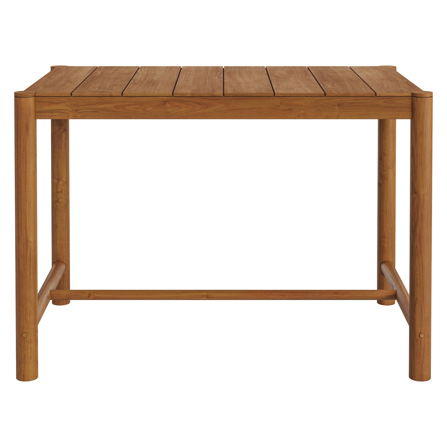 Lyric Rectangle 56-Inch Outdoor Patio Teak Wood Rectangular Bar Table in Natural