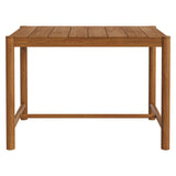 Lyric Rectangle 56-Inch Outdoor Patio Teak Wood Rectangular Bar Table in Natural