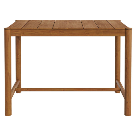 Eleni Rectangle 56-Inch Outdoor Patio Teak Wood Rectangular Bar Table in Natural