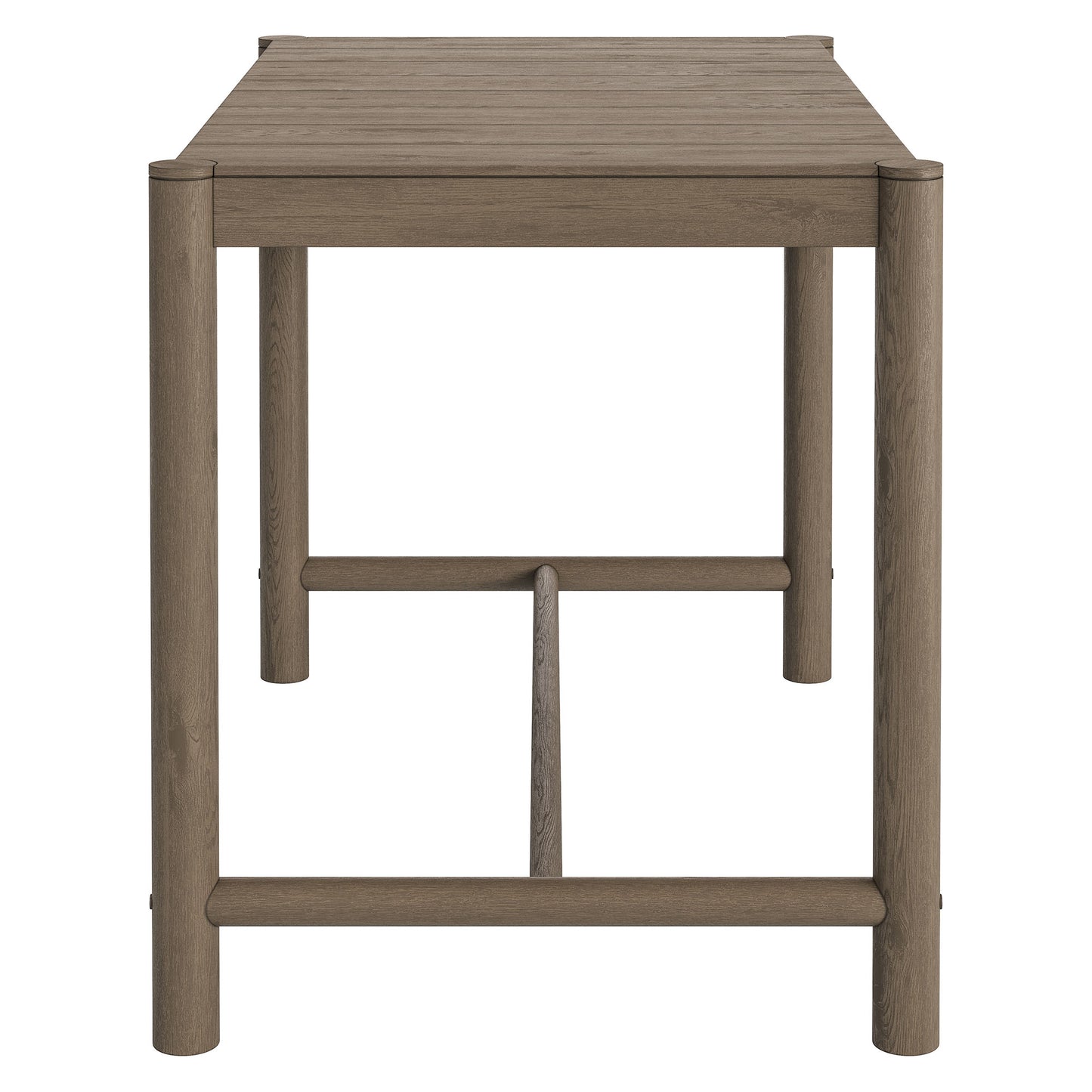 Lyric Rectangle 56-Inch Outdoor Patio Teak Wood Rectangular Bar Table in Weathered Gray Teak