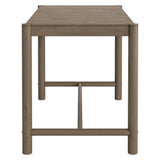 Lyric Rectangle 56-Inch Outdoor Patio Teak Wood Rectangular Bar Table in Weathered Gray Teak