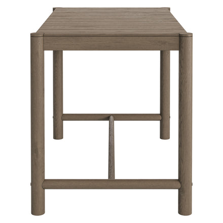 Eleni Rectangle 56-Inch Outdoor Patio Teak Wood Rectangular Bar Table in Weathered Gray Teak