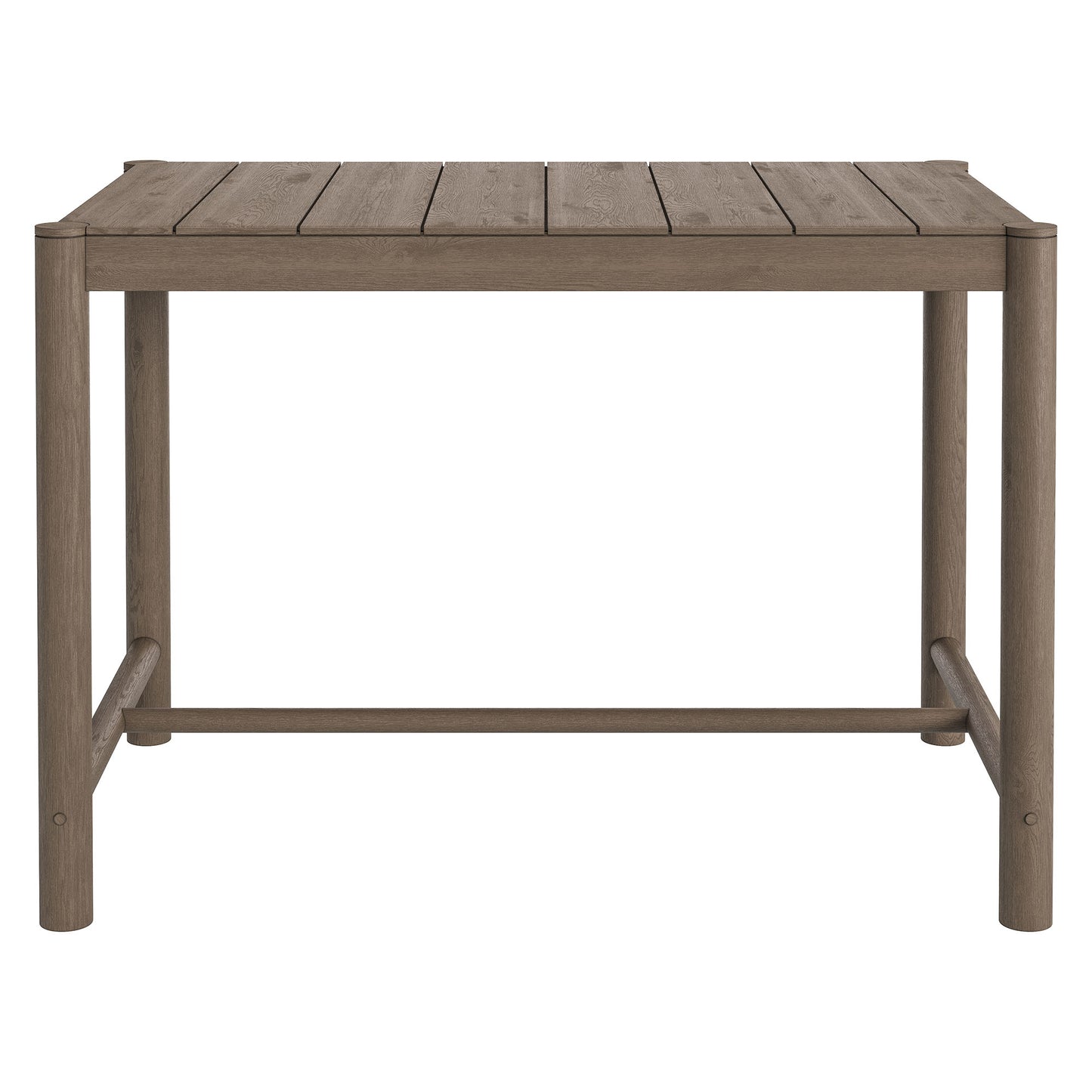Lyric Rectangle 56-Inch Outdoor Patio Teak Wood Rectangular Bar Table in Weathered Gray Teak