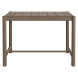Lyric Rectangle 56-Inch Outdoor Patio Teak Wood Rectangular Bar Table in Weathered Gray Teak