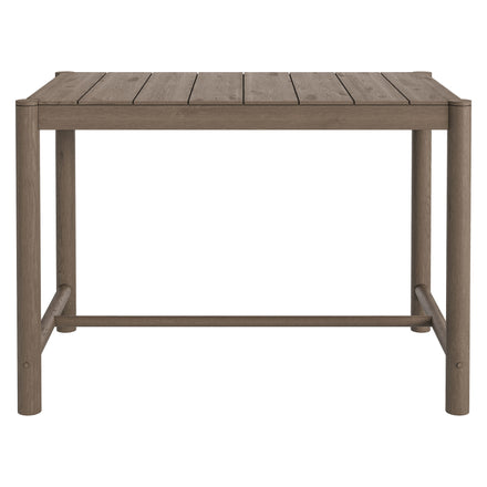 Eleni Rectangle 56-Inch Outdoor Patio Teak Wood Rectangular Bar Table in Weathered Gray Teak