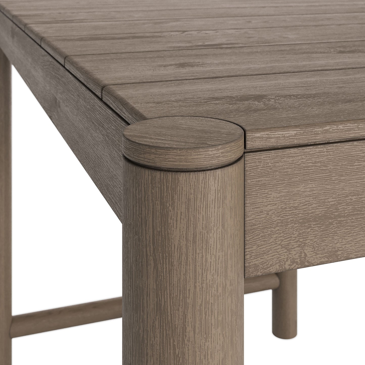 Lyric Rectangle 56-Inch Outdoor Patio Teak Wood Rectangular Bar Table in Weathered Gray Teak