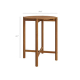 Lyric 3-Piece Outdoor Patio Teak Wood Bar Set in Natural Sail