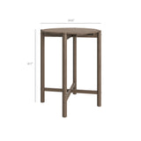 Lyric 3-Piece Outdoor Patio Teak Wood Bar Set in Weathered Gray Flint
