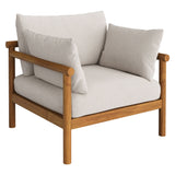 Lyric 4-Piece Outdoor Patio Teak Wood Sofa Set in Natural Sail