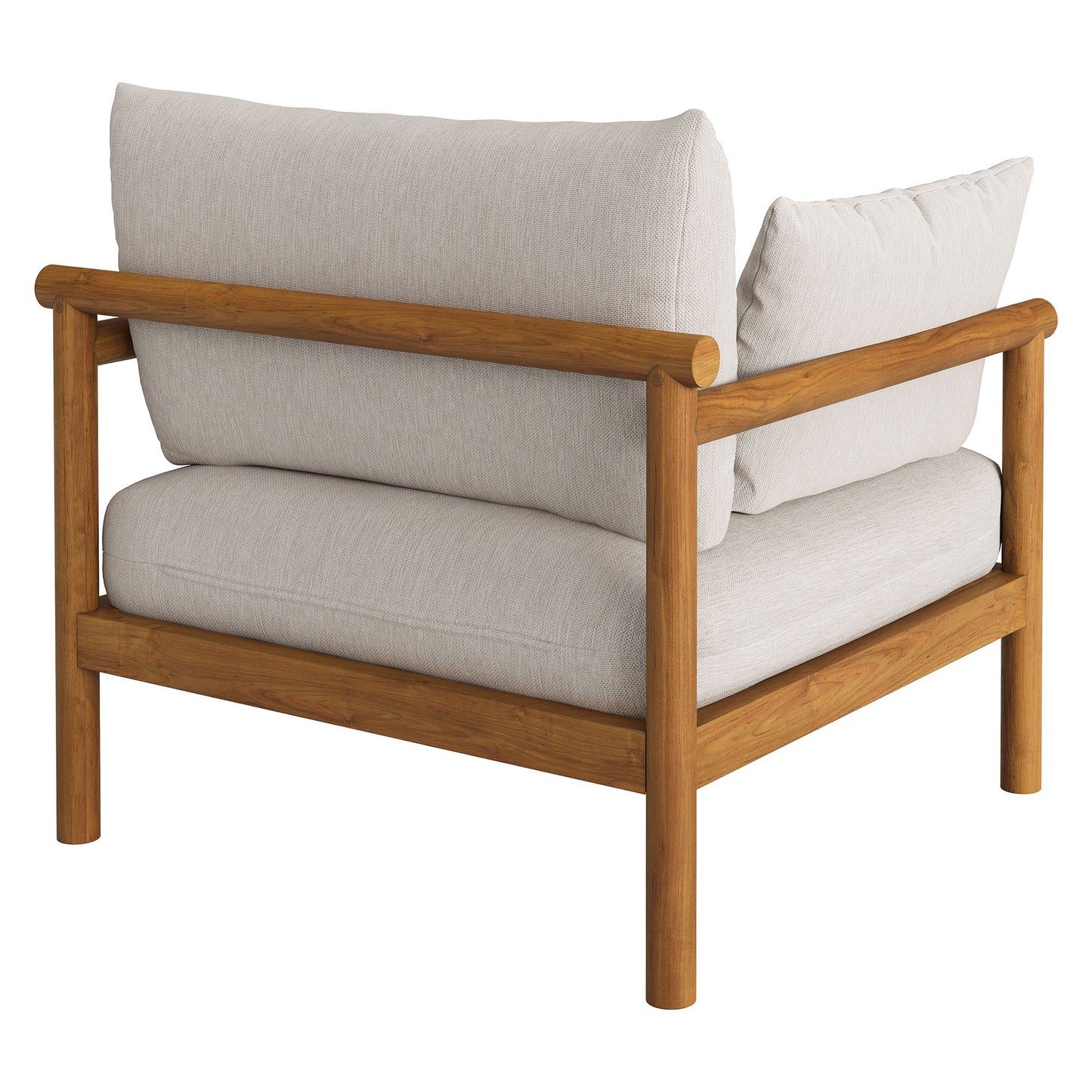 Lyric Outdoor Patio Teak Wood Armchair in Natural Sail