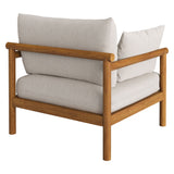 Lyric Outdoor Patio Teak Wood Armchair in Natural Sail