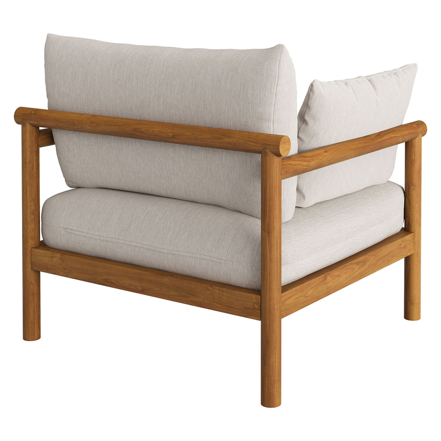 Lyric Outdoor Patio Teak Wood Armchair in Natural Sail