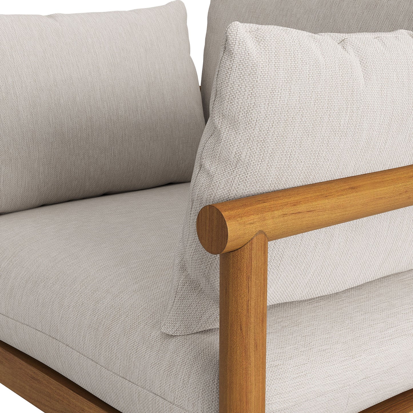 Lyric Outdoor Patio Teak Wood Armchair in Natural Sail