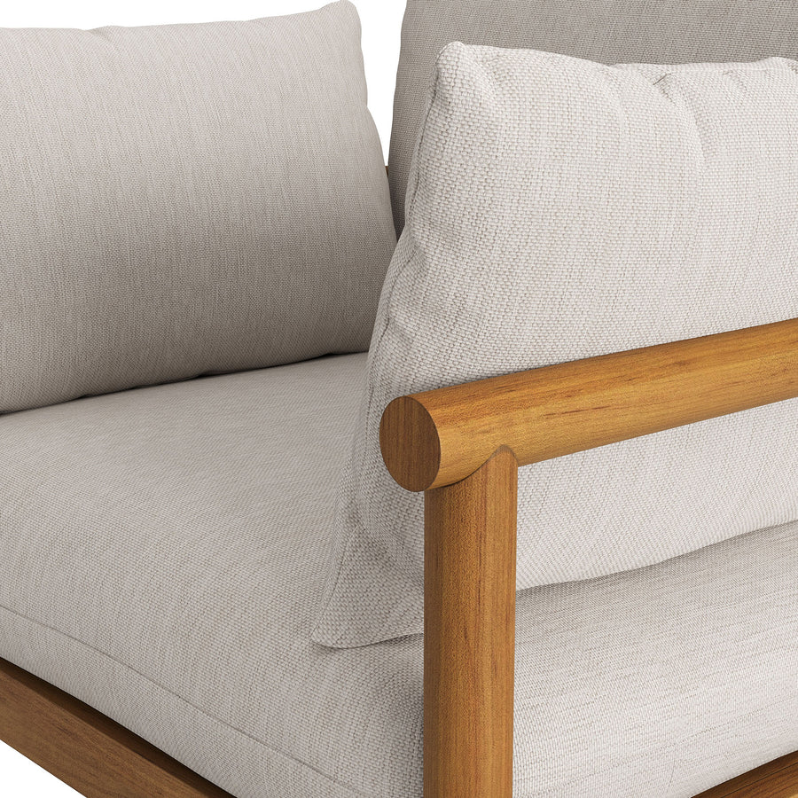Lyric Outdoor Patio Teak Wood Armchair in Natural Sail