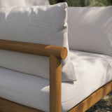 Lyric Outdoor Patio Teak Wood Armchair in Natural Sail