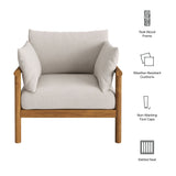 Lyric Outdoor Patio Teak Wood Armchair in Natural Sail