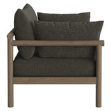 Lyric 2-Piece Outdoor Patio Teak Wood Armchair and Ottoman Set in Weathered Gray Flint