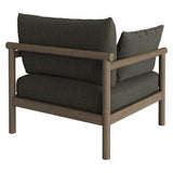 Lyric Outdoor Patio Teak Wood Armchair in Weathered Gray Flint