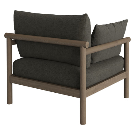 Eleni Outdoor Patio Teak Wood Armchair in Weathered Gray Flint