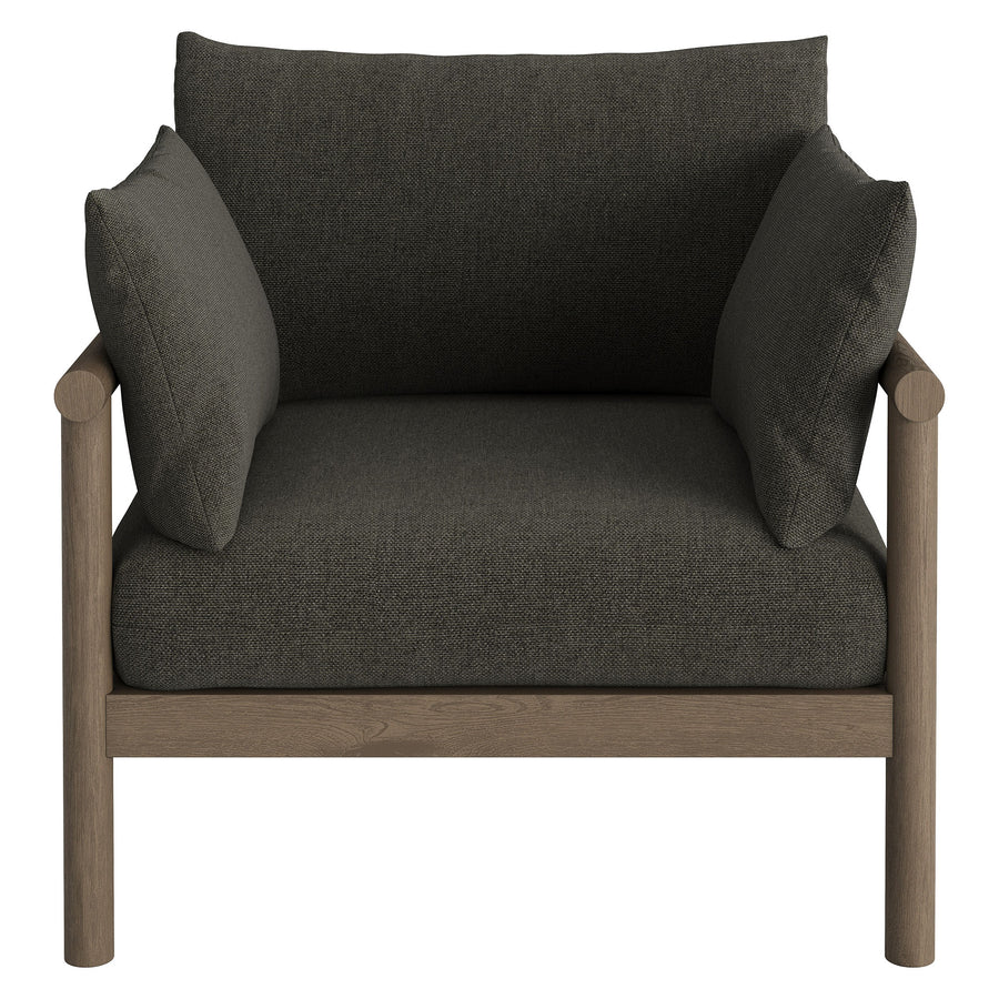Lyric 4-Piece Outdoor Patio Teak Wood Sofa Set in Weathered Gray Flint